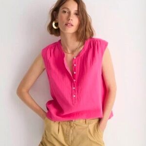 J. Crew Women’s Cora Sleeveless Top in Soft Gauze | Pink | XS